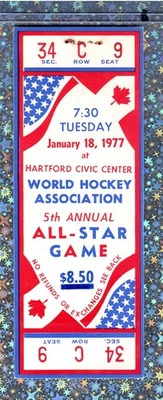 WHA All Star Game Ticket Stub 1-18-1977 Gordie Howe Bobby Hull Hartford Civic - Image 1 of 4