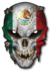 MEXICAN AMERICAN FLAG SKULL USA DECAL STICKER CAR TRUCK WINDOW BUMPER MEXICO - Foto 1 di 6