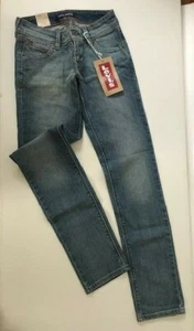 LEVI'S Jeans NWT Vtg Girls Slim 571 Size 1 SX 36 EU Skinny W28/L33 Mid Blue  - Picture 1 of 8