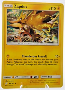 Pokémon TCG Zapdos 40/181 Rare Sun & Moon HP 110 - Picture 1 of 2
