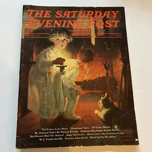 1975 Saturday Evening Post Children Looking In Fireplace Dec Issue Vintage Ads - Picture 1 of 6
