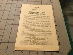 origianl 1958 catalog of publications UTAH GOELOGICAL & MINERALOGICAL SURVEY 8pg - Picture 1 of 4