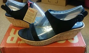 New Camper Damas Leather Black Wedge Buckle Cushioned Sandals Size 40/10 - Picture 1 of 7
