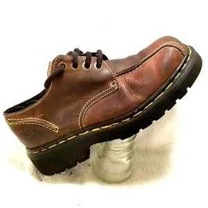 Oxford Dr Martens para hombre talla 6 M zapatos de cuero marrón con cordones hechos en Inglaterra - Imagen 1 de 9