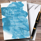 Sea Blue Watercolour Personalised Wedding Invitations
