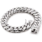 Real 925 Sterling Silver 7"-10" 12mm Cuban Chain Bracelet For Men Boys Women