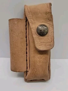 Boy Scouts of America braunes Leder Messer/Taschenlampe Gürtelclip Scheide - Bild 1 von 5