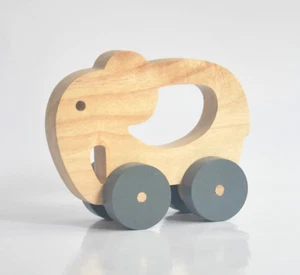 Elephant Push Toy Wooden Push Toy for Toddlers / Kids Birthday Gift Toy - Picture 1 of 3