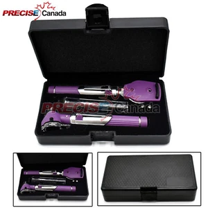 FIBER OPTIC Otoscope Ophthalmoscope LED Diagnostic ENT SET Purple - Picture 1 of 2
