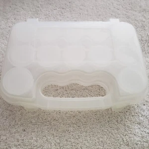 Klarer Druckknopf Aufbewahrungsbehälter mit 12 Mini Behältern mit Deckeln Handwerk - Bild 1 von 5