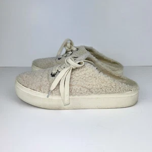 Lucky Brand Tolini Sneakers Faux Shearling Slip On Backless Cream Shoes Women 8 - Picture 1 of 8