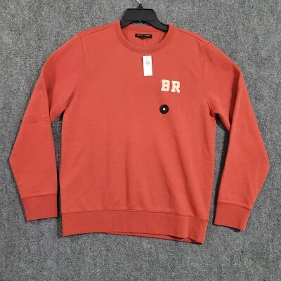 Banana Republic 卫衣女式中号橙色圆领套衫刺绣 BR 全新 — 第 1/4 张图片