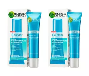 Garnier Skin Clear Moisturiser Anti Blemish Face Cream 2x 40ml - Picture 1 of 7