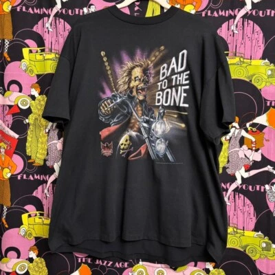 Camiseta XXL Vintage Años 90 Emblema 3D American Biker Bad To The Bone Foto 1 de 4