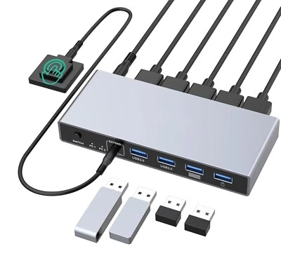 DisplayPort KVM Switch - 2 Computers to 1 Monitor - 4 USB Ports - Remote Switch - Image 1 of 4