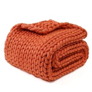 YnM Chunky Throw Blanket, Medium-Weight, Hand Knitted, Skin Friendly, Ventila... - Picture 1 of 10