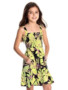 Maaji Little Girl's 6 Swimsuit Cover-up Smocked Zinnia Sleeveless Sun Dress - Picture 1 of 2