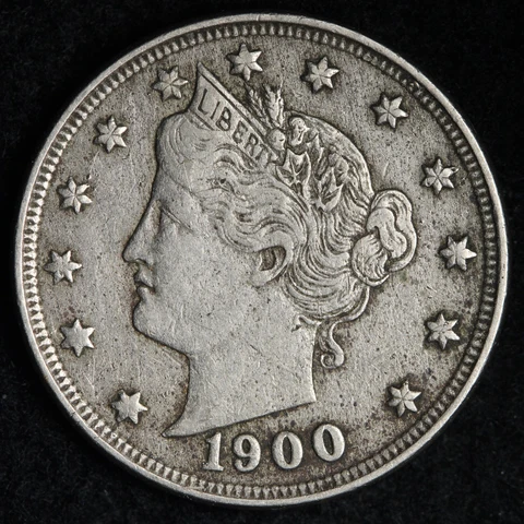 1900 Liberty V Nickel CHOICE XF+ E358 GCF Cover