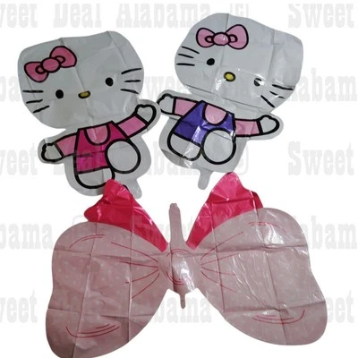 Globos de aluminio Hello Kitty Mylar, 2-18"x25" gatitos y decoración de mariposas de 1-31"x21" Foto 1 de 4