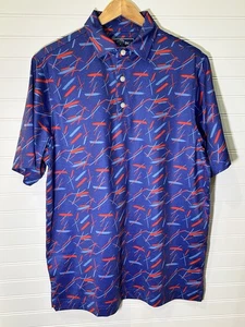 USA Palm Performance Polo Shirt Mens Sz Medium Splatter Print Soft Stretch - Picture 1 of 9