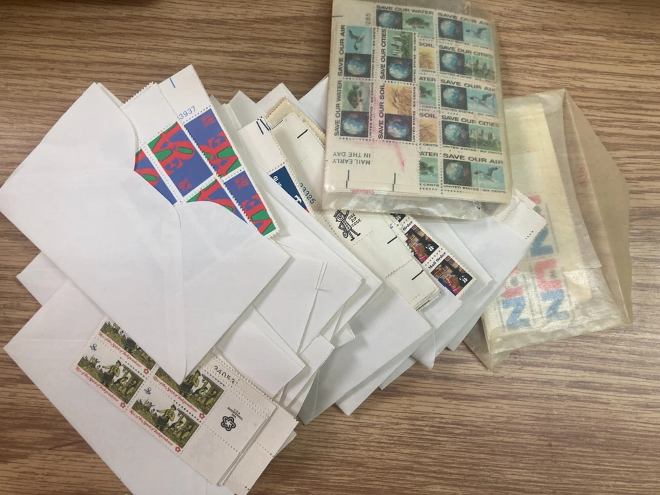 KAPPYS STAMPS USA 1970-1974 PLATE BLOCKS & ZIP BLOCKS   FACE VALUE $66.  CL302 - Image 1 of 1