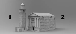WOW Buildings 1/72 (20 mm) Kelly's Heroes Church Tower (Nº 1 en imagen) - Imagen 1 de 2