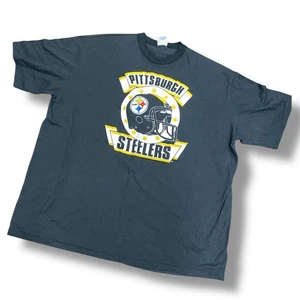 T-shirt vintage Pittsburgh Steelers taglia 3XL nera con grafica squadra calcio - Foto 1 di 8