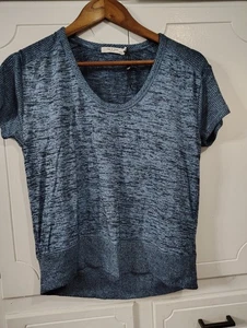 Rag & Bone Scoop Neck Short Sleeve Shirt Heather Blue Women's Size XS - Picture 1 of 6