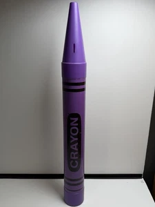Vintage Crayola Crayon Purple Coin Piggy Bank 35" 1988 Long Fantazia Large - Picture 1 of 18