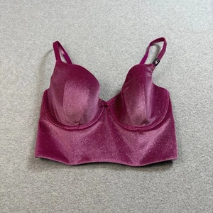 Victoria's Secret Longline Bra Womens 34DD Shimmer Underwire Padded Lingerie Top - Picture 1 of 14