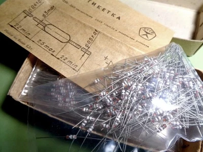 20pcs Germanium Diodes D9K alt 1N34A - Fuzz Pedal & Crystal Radio - USSR - Image 1 of 4