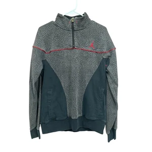 Nike Air Jordan Elephant Print Pullover Quarter Zip Jacket Mens Medium - Picture 1 of 9