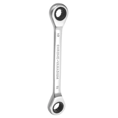 Double Box End Ratchet Wrench 10-11mm CR-V Mirror Chrome Plating Ratchet Wrench - Imagem 1 de 4