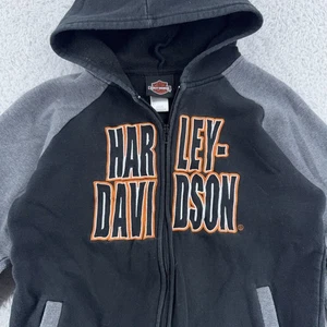 Harley-Davidson Hoodie Youth 12/14 Zip Up Eagle Graphic Motorcycle Biker - Picture 1 of 9