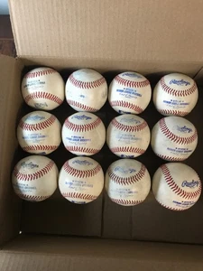 12 RAWLINGS ROMiLB LIGAS MENORES PELOTAS DE BÉISBOL MiLB - MYRTLE BEACH PELICANS JUEGO USADO - Imagen 1 de 3
