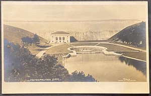 CLINTON MA RPPC REAL PHOTO POSTCARD METROPOLITAN DAM WACHUSETT RESERVIOR - Picture 1 of 2