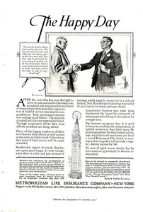 James Montgomery Flagg Metropolitan Life Pubblicità "Il giorno felice" - Foto 1 di 1