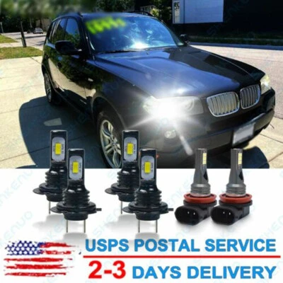 Combo de faros antiniebla LED transparentes blancos fríos para BMW X3 2004 2005-2014 Foto 1 de 4