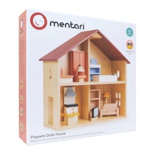 Mentari Poppets Doll House Open Style Wooden Dolls House - Picture 1 of 5