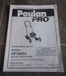 Gebrauchtes Poulan Pro Ersatzteile Handbuch PP750PJ - Bild 1 von 2