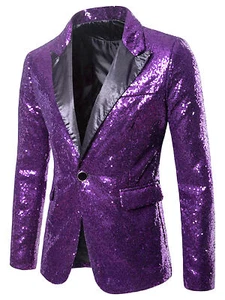 Men's Sequins Tailcoat Swallowtail Dress Coats Prom Party Tuxedo Suit Jacket - Picture 1 of 53