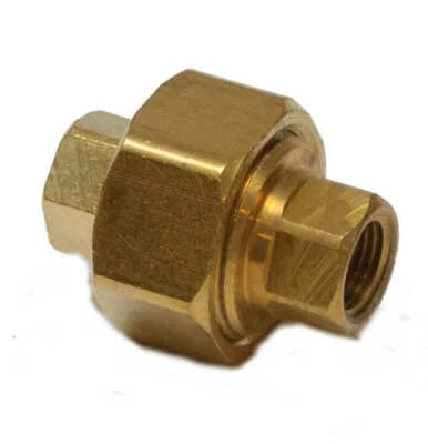 1/8 Npt 3 Piece Pipe Coupling Union Brass Fitting Female Air Water Oil Gas 104-A - Image 1 of 4