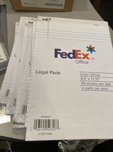 Fedex Legal Pad Writing Pads 8.5” X 11.75” 50 Sheets Per Pad 12 Pads - Picture 1 of 5