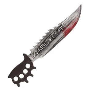 Zombie Slayer Knife Childrens Adults Halloween Hand Held Weapon Prop Fancy Dress - Picture 1 of 1