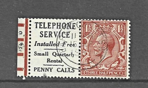 george 5th stamps 11/2d from a booklet pane advert telephone service - Picture 1 of 1