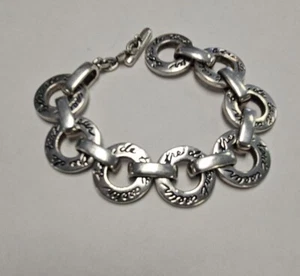 Carolee Sterling Silver Bracelet with French Inscription - Picture 1 of 4