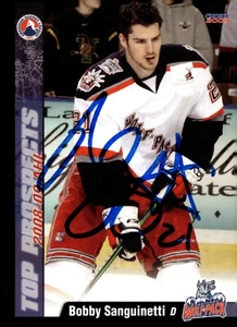 Bob Sanguinetti - Signed 2008-09 Choice AHL Top Prospects Card #12 - Picture 1 of 2
