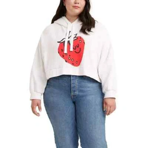 Levi's Cropped Prism Hoodie "happy strawberry" size 1X - Picture 1 of 2