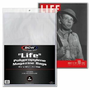10 25 50 100 500 BCW Comic Storage Life Magazine Bags And / Or Backer Boards 
