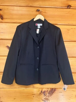 NWT LL Bean Size 28 R Black Blazer 3 Button Women’s Jacket Pockets Office* - Image 1 of 4
